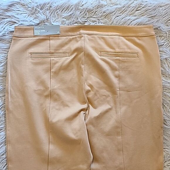NWT Talbots skinny ankle rayon stretch tan pants size 14 - Picture 9 of 11